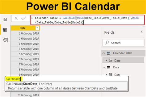 Create A Calendar Table In Power Bi Printable Timeline Templates