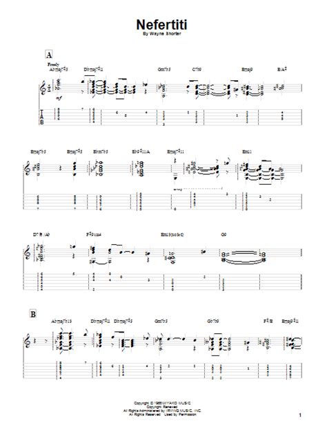 Nefertiti By Miles Davis Sheet Music For Solo Guitar At Sheet Music Direct