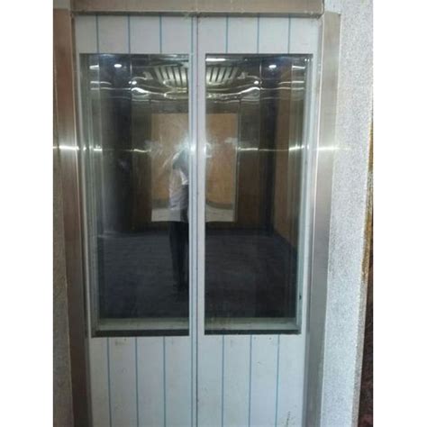 Popl Ss Half Vision Mirror Finish Glass Auto Door Elevator At Rs