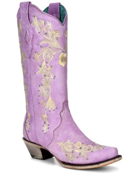 Corral Women S Embroidered Floral Crystal Studded Tall Western Boots