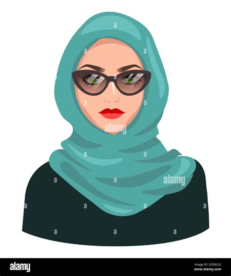 Muslim Woman Wearing Sunglasses Hijab Banque Dimages Vectorielles Alamy