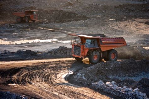 Coal Preparation Plant Big Mining Truck At Work Site Coal Trans Stock