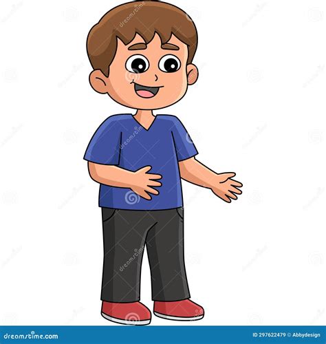 happy boy cartoon colored clipart illustration stock illustration