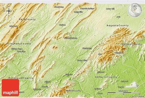 Physical 3d Map Of Rockbridge County