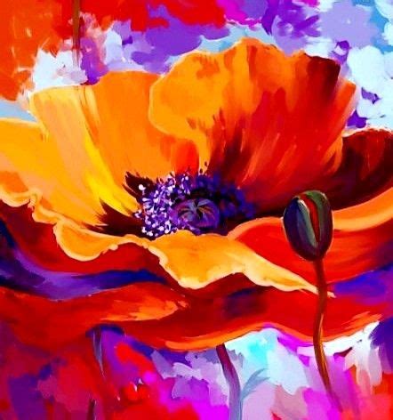 Pin by Dòra HARCOS on virág 2 Poppy flower painting Flower art