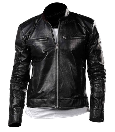 Mens Cafe Racer Black Retro Motorcycle Jacket | The Genuine Leather