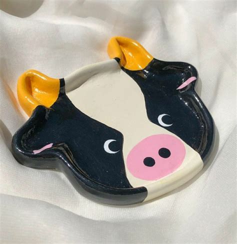 Cow Clay Trinket Dish Arcilla Bonita Manualidades Con Arcilla