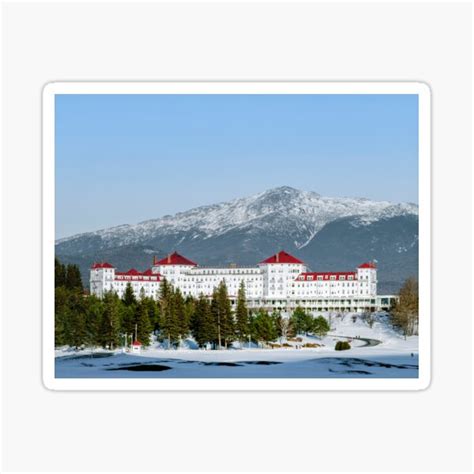 "Aerial Winter Mount Washington Grand Hotel, White Mountains, New Hampshire color landscape ...