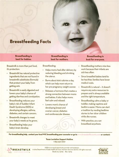 Breastfeeding Facts Page Texas Wic Brochure The Portal To Texas History