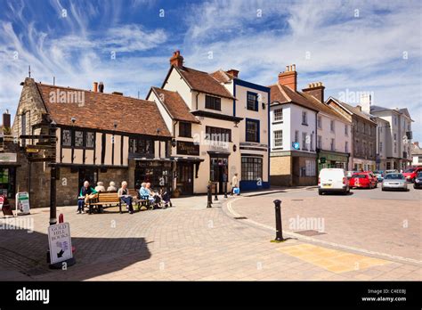 Old High Street Scene In Shaftesbury Dorset England Uk Stock Photo