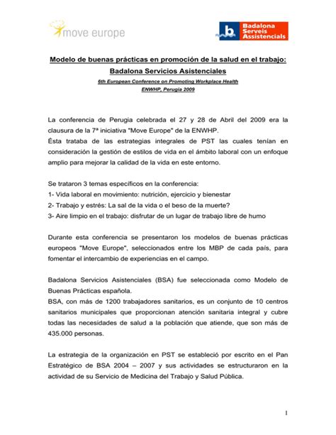 Modelo de buenas prácticas en promoción de la salud en el trabajo