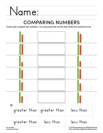 Comparing Numbers With Blocks Primarylearning Org