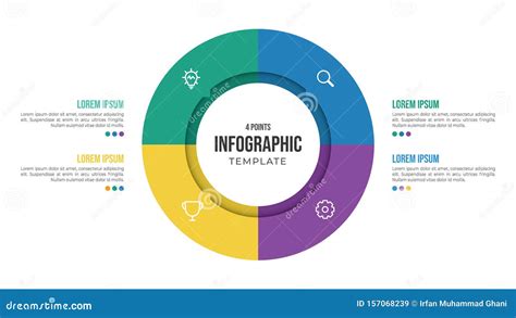 4 Points Circular Infographic Element Template Stock Vector