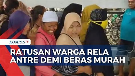 Operasi Pasar Murah Warga Indramayu Rela Desak Desakan Antre Demi