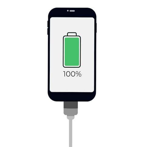 Premium Vector A Fully Charged Smartphone Battery Smartphone With