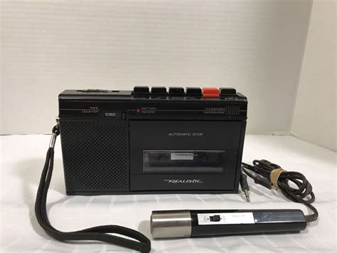 Realistic Ctr 58 Portable Cassette Recorder Player Model 14 1008 W Mic Cassette Recorder