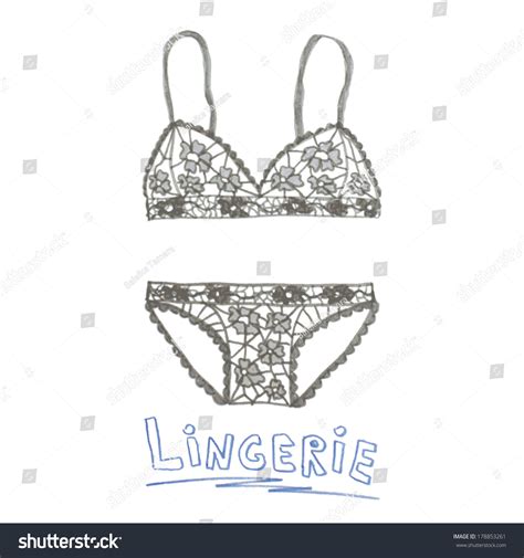 Hand Drawn Vector Sexy Lingerie Set vector de stock libre de regalías