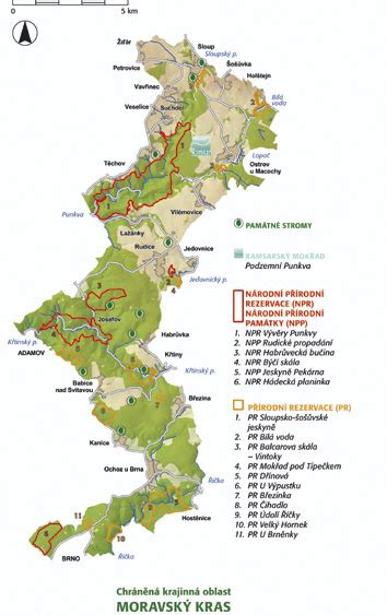 Chko Moravský Kras Mapa MAPA