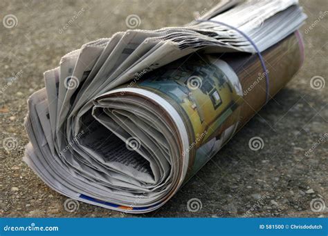 Rolled Up Newspaper Stock Photo Image Of Weekly Current