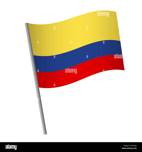 Icono De La Bandera De Colombia La Bandera Nacional De Colombia En Un