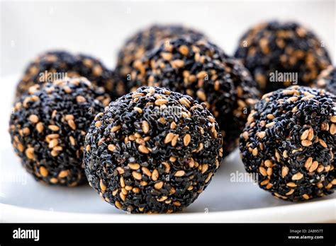 Til Ke Laddu Or Sesame Laddu Isolated On A White Background Indian