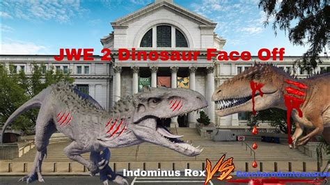 JWE 2 Dinosaur Face Off Indominus Rex Vs Carcharodontosaurus 2023 YouTube