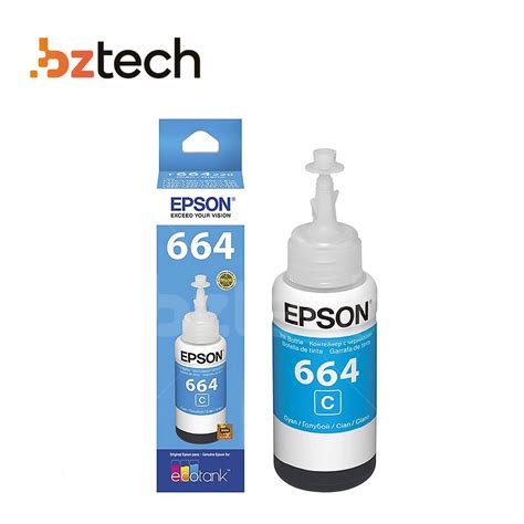 Refil De Tinta Original Epson Ciano T664 70ml Bz Tech