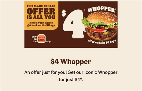 [Burger King] $4 whopper at Burger King - RedFlagDeals.com Forums