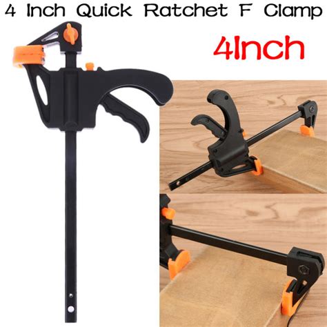 Inch Quick Ratchet F Clamp Heavy Duty Wood Working Work Bar Clamp