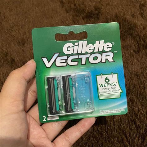 Gillette Vector Refill Isi Ulang Pisau Cukur Gillete Hijau Original