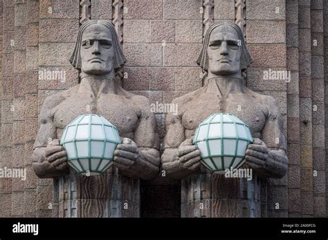 Torchbearers Statues Of Emil Wikstrom Central Station Helsinki