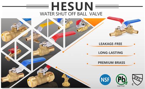 Amazon HeSun 4 PCs 1 2 Inch PEX Ball Valves 1 4 Turn Full Port