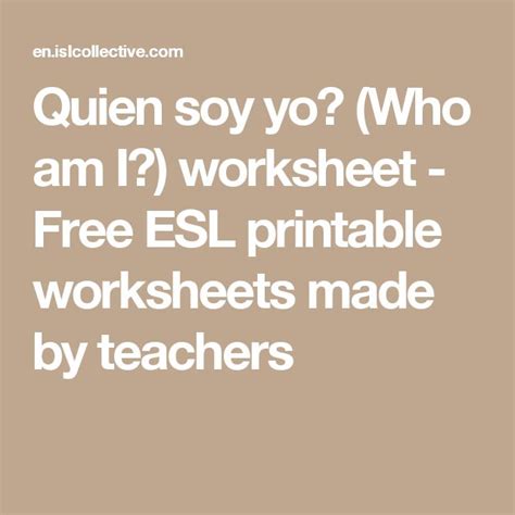 Quien Soy Yo Who Am I Worksheet Free ESL Printable Worksheets