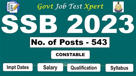 SSB Sashastra Seema Bal New Recruitment 2023 Constable Post