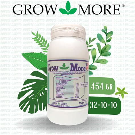 Jual Pupuk Nutrisi NPK GrowMore Daun 32 10 10 454gr Growth More Tutup