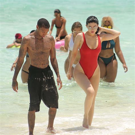 Kylie Jenner Bikini In Red Swimsuit In Turk And Caicos Gotceleb