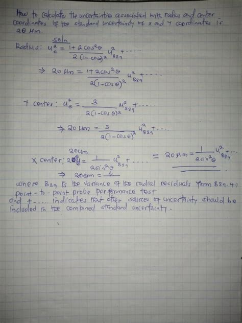 Solved How To Calculate The Uncertainties Associated With The Radius