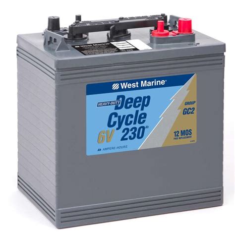 Gc2 Battery 6v Deep Cycle Flooded Marine 230 Amp Hours West Marine