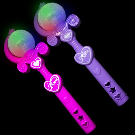 9 Light Up Spinning Princess Wands GlowUniverse