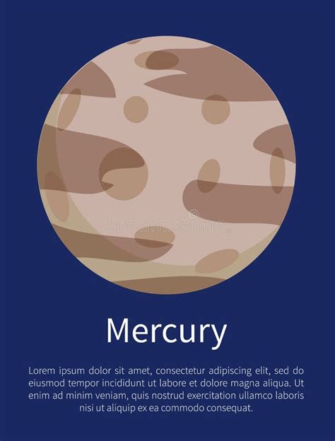 Mercury with Round Craters Vertical Info Poster Stock Vector - Illustration of planetary, outer ...