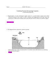 Mollie Silverman Limiting Factors And Carrying Capacity Worksheet