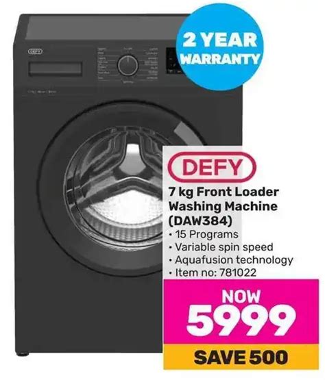 DEFY 7 Kg Front Loader Washing Machine DAW384 Offer At Game