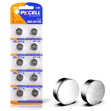 10 Pcs PKCELL AG8 LR1120 391 391A SR1120 LR55 Alkaline Button Cell