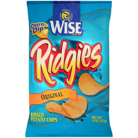 Wise All Natural Ridged Potato Chips 9 Oz