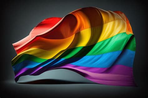 Bandera Del Arco Iris Ondeando En El Viento Orgullo Lgbt Foto Premium