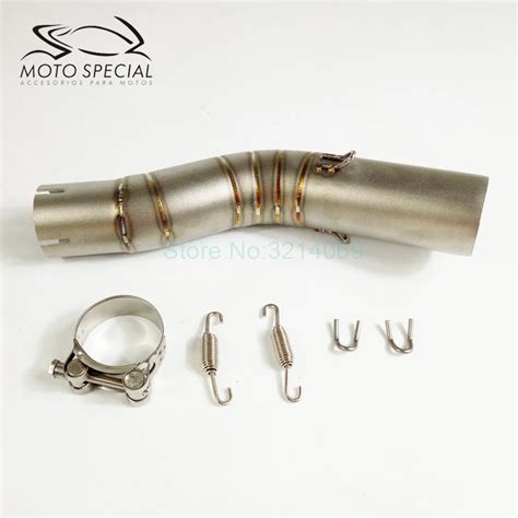 Motorcycle Exhaust Middle Pipe Stainless Steel Escape Moto Muffler Link