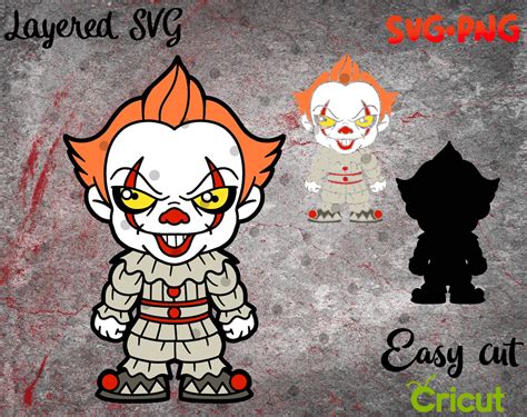 Layered Svg Chìbì Pennywise For Cricut Horror Svg Vinyl Etsy