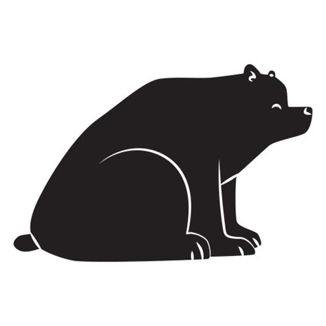 Simple bear sitting silhouette - Transparent PNG & SVG vector file