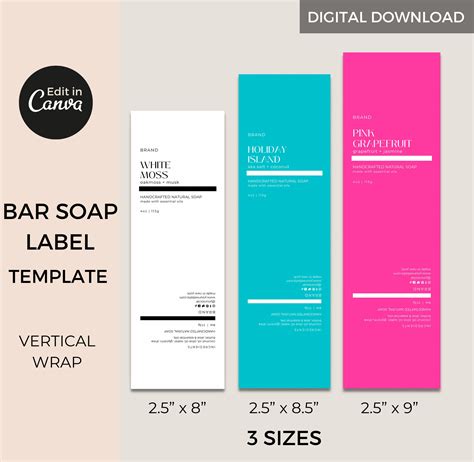 Editable Soap Label Template Canva Bar Soap Labels Printable Etsy