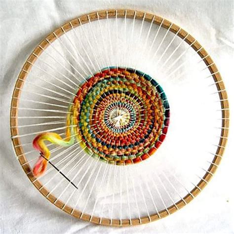 Round Weaving Loom Kit Circular Loom Hoop, Frame Weave Tapestry Kit ...